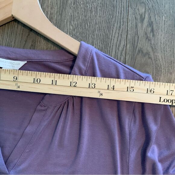 CHARTER CLUB Pajama Top Women’s Medium Purple long sleeve stretch. - Picture 8 of 11
